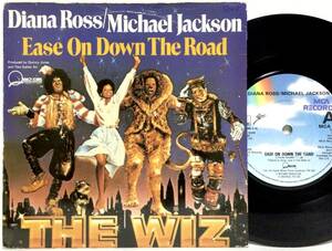 【英7】 DIANA ROSS MICHAEL JACKSON / EASE ON DOWN THE ROAD UK 7インチレコード EP 45 マイケルジャクソン THE WIZ QUINCY JONES 試聴済