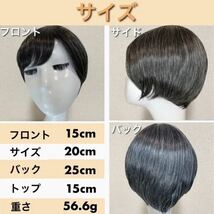 【極白髪ヘアピース】ミックス人毛 ヘアピース 白 医療 抗がん剤治療　ウィッグ_画像5