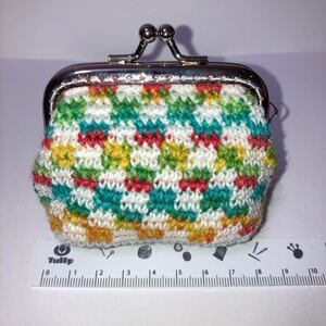 がま口ポーチ opal毛糸 ハンドメイド