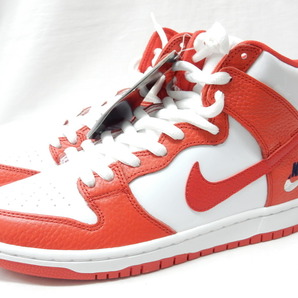 26.5cm【未使用】NIKE ナイキ SB ズーム ZOOM DUNK ダンク ハイ プロ メンズ ホワイト×レッド 854851-661 スニーカー US8.5の画像2