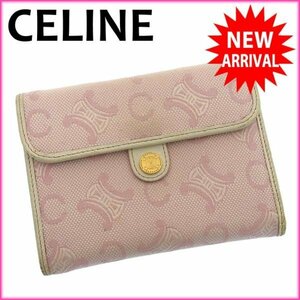 セリーヌ CELINE 三つ折り財布 マカダム 人気 激安 [中古] X7452