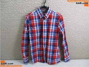 HA44 TOMMY HILFIGER/ Tommy * Hilfiger cotton shirt check shirt size :S custom Fit color : red / blue / white 