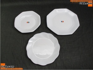 GZ91 arcopal/アルコパル 白いお皿/プレート 2種 合計3点セット FRANCE