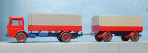  takkyubin (home delivery service) compact shipping rare Wiking 422 MAN truck +403 trailer used * present condition *1.