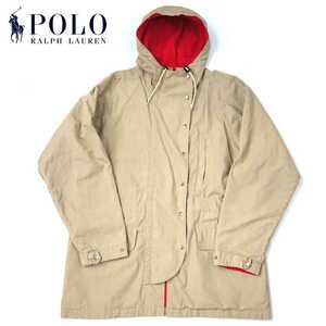 超稀少 90S POLO RALPH LAUREN ポロラルフローレン ヴィンテージ 高級撥水コットンキャンバスフリースライニングマウンテンパーカー M 良品