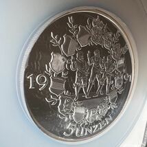 ☆世界１枚☆最高鑑定☆1991年 スイス 5oz 銀貨 原初同盟リュトリの誓い 700周年記念 NGC PF 69 ULTRA CAMEO アンティーク モダンコイン_画像10