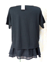 新品未使用 associer 半袖カットソー Tシャツ リブ切替　ブラック・Ｍ・220317_画像3