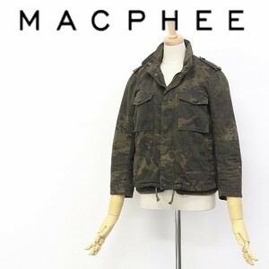 ◆MACPHEE/マカフィー トゥモローランド カモフラ 迷彩柄 七分袖 アルパカ混ボアライナー付 ミリタリー ジャケット 38