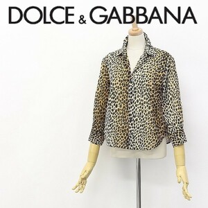 美品◆DOLCE&GABBANA/ドルチェ＆ガッバーナ レオパード柄 七分袖 シャツ ブラウス 40