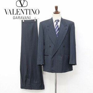 ◆VALENTINO GARAVANI/ヴァレンティノ ガラバーニ マルチストライプ柄 ダブル スーツ ネイビー 50