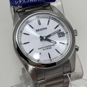 [ unused / prompt decision / postage 410 jpy ] CITIZEN REGUNO 10 atmospheric pressure solar radio wave clock RS25-0484HSS silver men's wristwatch 20325-5