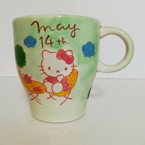 Art hand Auction [Unused / Shipping (all prefectures) from 510 yen / May 14th Taurus] Hello Kitty Birthday Mug, Hand-painted, Hello Kitty Birthday Mug, KT0514, Tea utensils, Mug, Ceramic