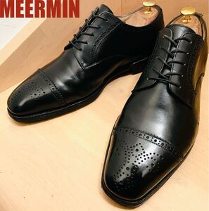 【超美品】MEERMIN メルミン ストレートチップ セミブローグ 27cm