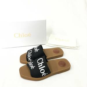  new goods size 36 Chloe WOODY Flat mules Logo sandals 23cm