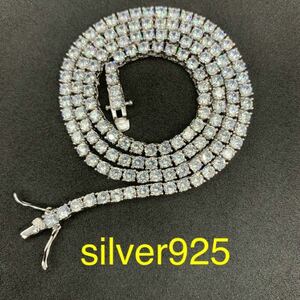 シルバー silver925 3㎜18インチ ジルコニア ダイヤ テニスチェーン