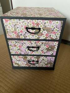 Art hand Auction Handmade small chest of drawers with wooden washi paper (large), handmade works, furniture, Chair, chest of drawers, chest