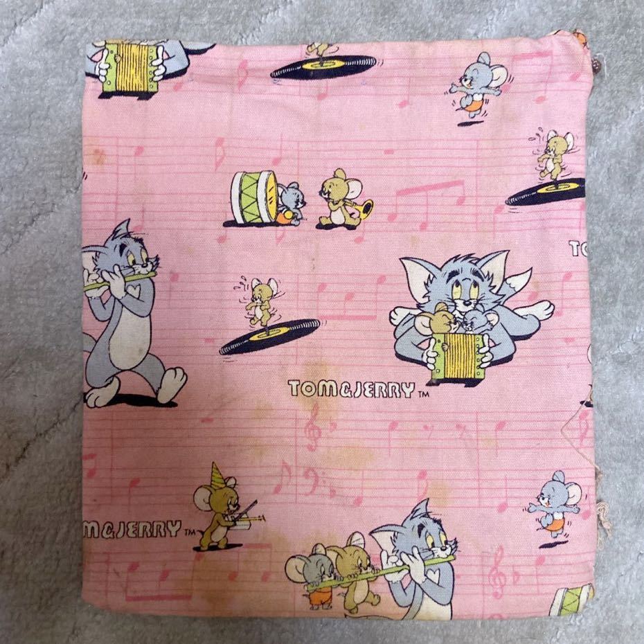 Showa Retro 50er Jahre handgemachte Tom & Jerry Kordelzugtasche, Plüschtier, Charakter, Tom Jerry