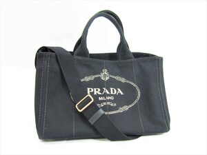 PRADA Canapa 2WAY bag Black Canvas □ UP2858, Bag, bag, Prada in general, others