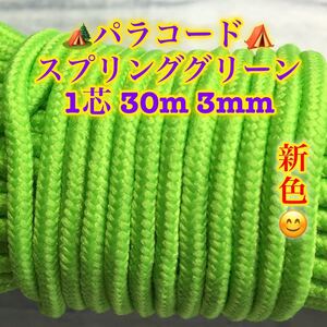 ☆★パラコード★☆1芯 30m 3mm☆★スプリンググリーン★アウトドアなど用★