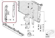 BMWセダンE46M3X3Z4ラジエターキャリア330i318i320i323i325i328iラジエーターサポート330Ci右M54ホルダーAV30クーペ306SカブリオレMスポSMG_画像2