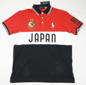 ●POLO RALPH LAURENポロラルフローレン半袖ポロシャツ(赤・白・黒,JAPAN,US-S（JP-M))新品