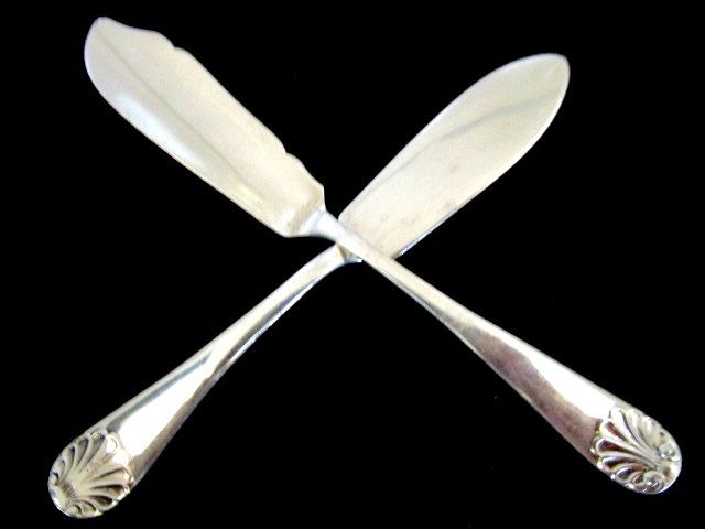 極上イタリア製 純銀製 骨董 英国アンティーク 刻印あり バターナイフ 英国製 カトラリー(スプーン等)