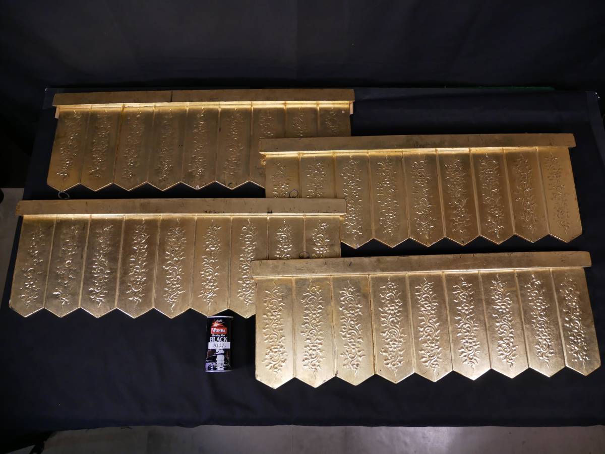 収集品】瓔珞 二重8段10下がり 家紋入 八ツ藤 純金箔 945