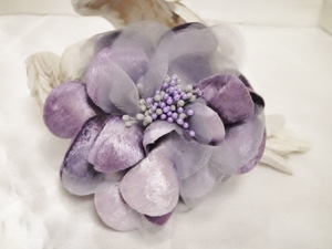 ! new goods corsage hair clip [ high quality / coming-of-age ceremony go in . type graduation ceremony wedding / auger nji-& velour / large flower / flower /. equipped / pearl purple / purple ]!