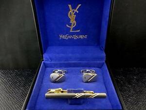 ◎№3517◎■美品■【YSL】サンローラン【シルバー・ゴールド】■カフス＆ネクタイピン セット♪