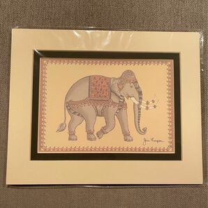 ジムトンプソン　ROYAL THAI ELEPHANT 象　マット付き絵画