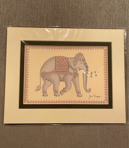 ジムトンプソン　ROYAL THAI ELEPHANT 象　マット付き絵画