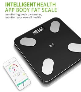 bluetooth接続 BMI 体組成計 デジタル体重計 体脂肪計 診断 健康管理 ダイエット スマホ管理 上限180kg ブラック