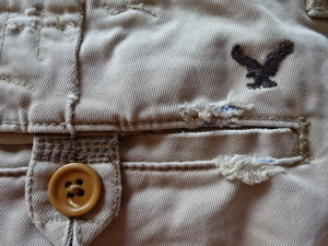 USED beautiful goods * American Eagle * Vintage manner damage processing COTTON pants! size 36