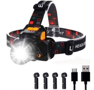 LEDヘッドライト usb充電式 LEDヘッドランプ アウトドア用ヘッドライト