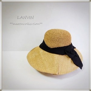  не использовался * Lanvin * широкополая шляпа * UV обработка сделано в Японии ... натуральный *asimeto Lee . соломенная шляпа *. вода скорость . антибактериальный дезодорация *