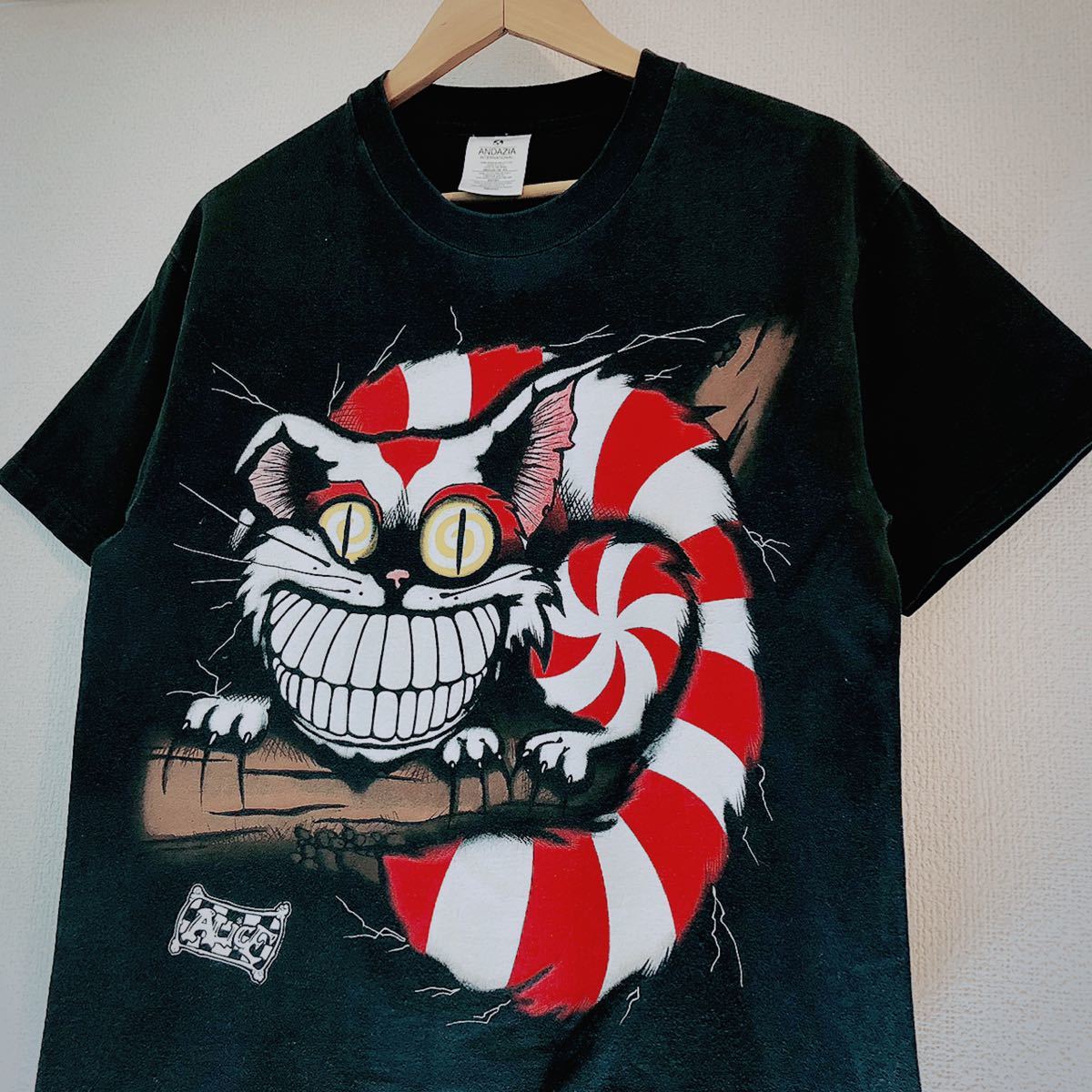 国内在庫】 不思議の国のアリス 90s Tシャツ チェシャ猫 - 半袖 