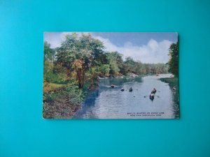 昔の絵葉書 Boating on Bronx Lake New York Zoo