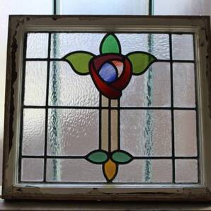 1S-124 ステンドグラス バラ/英国アンティーク/イギリス