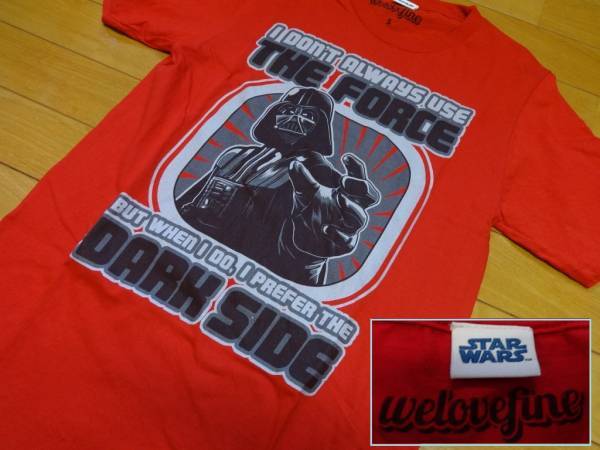 スターウォーズ ダースベイダー 半袖T【 胸囲 約80cm 】赤 STARWARS KIDS JUNIOR LADYS