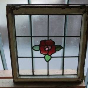 1S-104 ステンドグラス バラ/英国アンティーク/イギリス