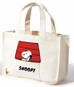 snoopy スヌーピ　お出かけ　トートバッグ　ミニ便利トート　ハンドバング　キャンバス生地