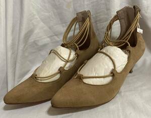  pumps 23cm size Brigitte Birkin leather manner. light Brown 9.790 jpy goods ____ unused goods 