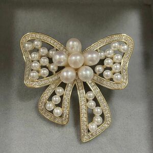  fresh water pearl brooch ribbon 