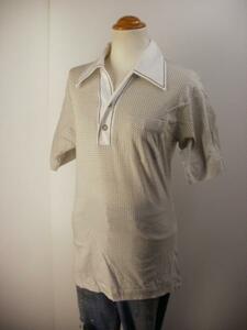  pattern shirt S Showa Retro short sleeves old clothes men's b366