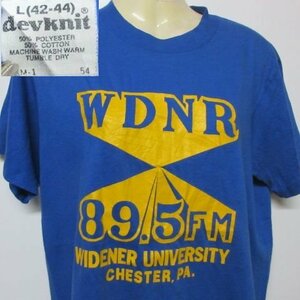 80s アメリカ製　オールド　Tシャツ　SM 青　WIDENER カレッジ　FM ヴィンテージ　USA古着　f212