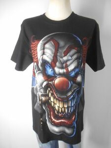 新品　Tシャツ　S 　ピエロ　黒　ホラー　ag626