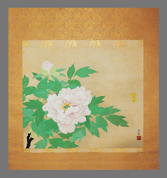 [Authentic] ■Miwa Chosei■Fukikazu■Two-layer box■Shared box■Hand-painted■Hanging scroll■Japanese painting■, Painting, Japanese painting, Flowers and Birds, Wildlife