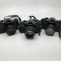 CANON キャノン A-1　FD 50mm 1:2 FD 50mm 1:4 通電のみ　不動　部品取り　ジャンク品　3台まとめ_画像1