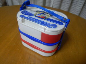 レトロ Jリーグ 弁当用品 【4段 弁当箱 水筒付き】 日産FC 横浜マリノス 未使用 1992年 コレクション 行楽 遠足 希少 レア アウトドア