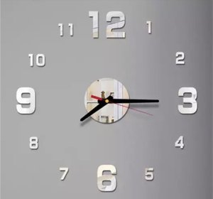 3Dウォールクロック　シルバー DIY壁時計 ウォールステッカー 韓国　立体時計 壁掛け時計 おしゃれ かっこいい モダン 北欧 韓国 かべかけ